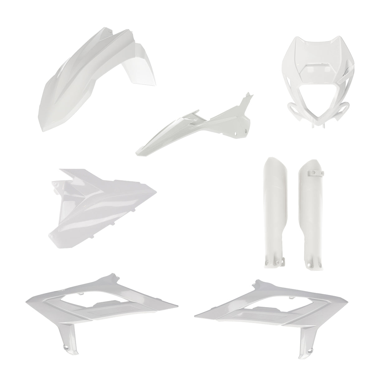Kit Plastique Cycra 5 Elements + Protection Fourche Beta Enduro 2023 - Blanc