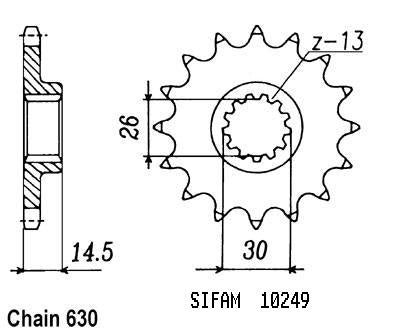 Pignon Cbx 1000 Z 1979-1980 - 630 - 15 Dents - Similaire JTF335