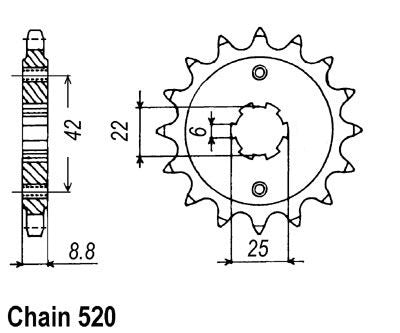 Pignon Cb 400 N 1981-1982 - 520 - 15 Dents - Similaire JTF276