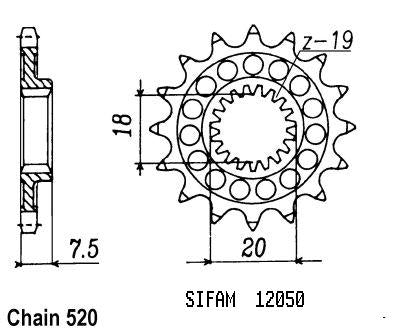 Pignon 125 Cr 1987-2001 - 520 - 15 Dents - Similaire JTF326