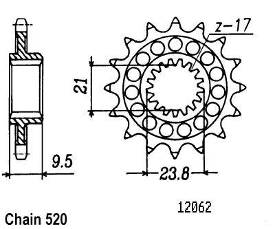 Pignon Honda - 250 Cr 1988-2004 - 520 - 13 Dents - Similaire JTF284