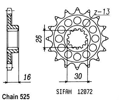 Pignon Rc30 Vfr 750 R 1989-1992 - 525 - 16 Dents - Similaire JTF313