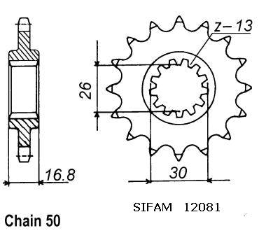 Pignon Vtr 1000 F 1997-2001 - 530 - 17 Dents - Similaire JTF333