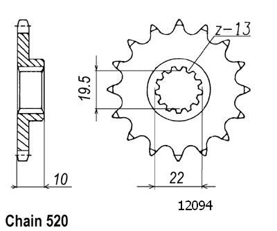 Pignon Suzuki - 250 Rm 1983-2001 - 520 - 15 Dents - Similaire JTF432