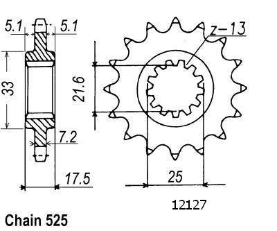 Pignon Cb500 R/Y 1994-2000 - 525 - 15 Dents - Similaire JTF297