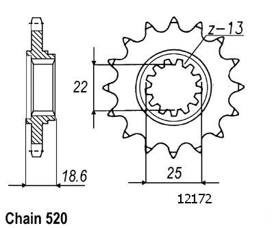 Pignon Kawasaki Z750 2004 - 520 - 15 Dents - Similaire JTF1538