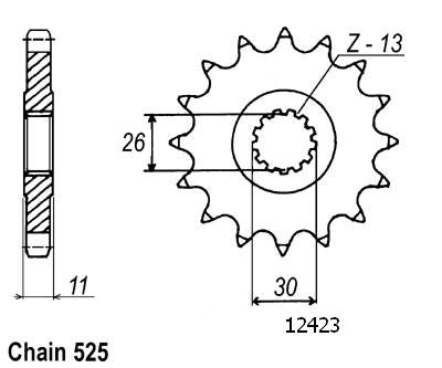 Pignon Tdm 900 2002 - 525 - 16 Dents - Similaire JTF1591