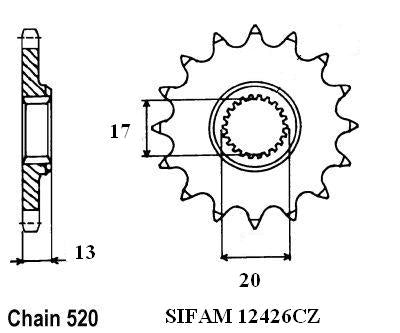 Pignon Tm 125 Cross - 520 - 12 Dents