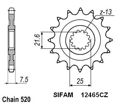 Pignon Kawasaki 450 Kfx 2008 - 520 - 15 Dents - Similaire JTF1536