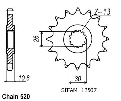 Pignon Racing - Yzf R1 1998-2006 - 520 - 17 Dents - Similaire JTF1579