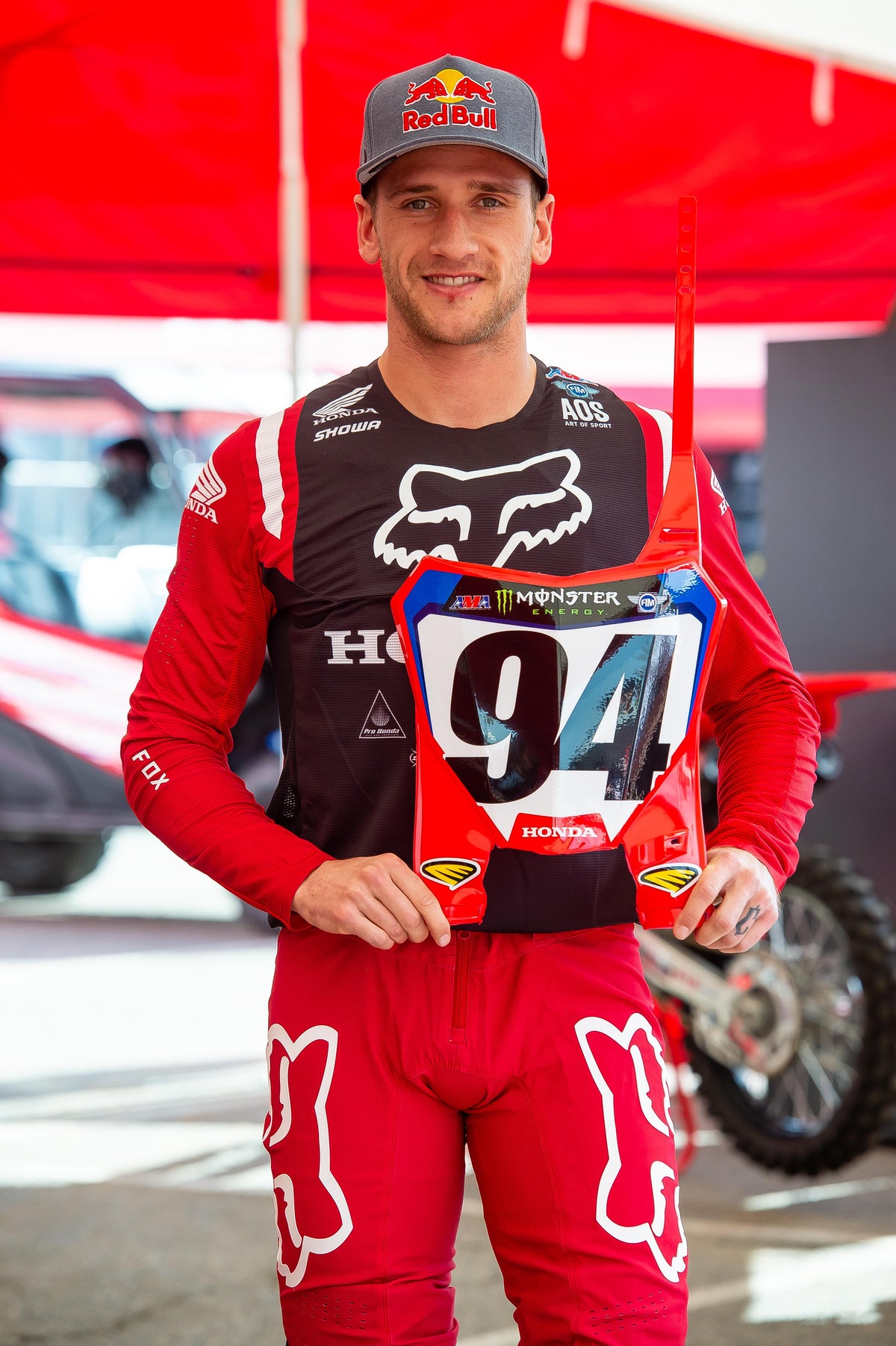 Plaque Numero Frontale STADIUM HONDA CRF - Rouge