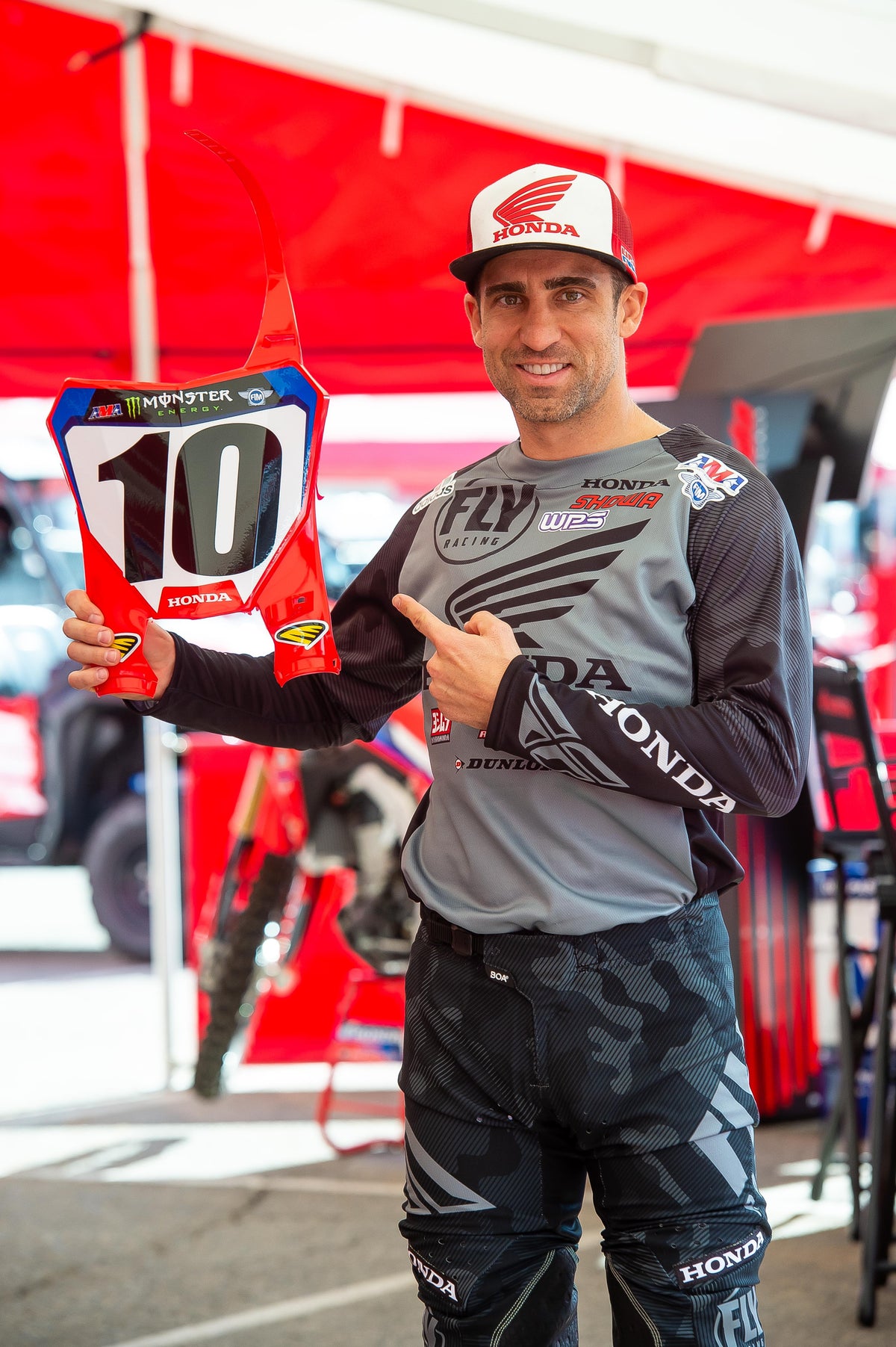 Plaque Numero Frontale STADIUM HONDA CRF - Rouge