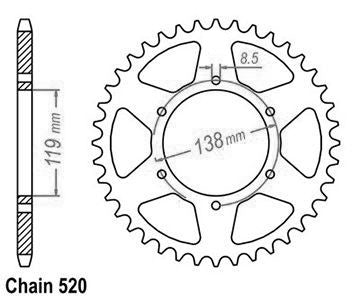 Couronne Husaberg Enduro - 520 - 48 Dents - Similaire JTR213