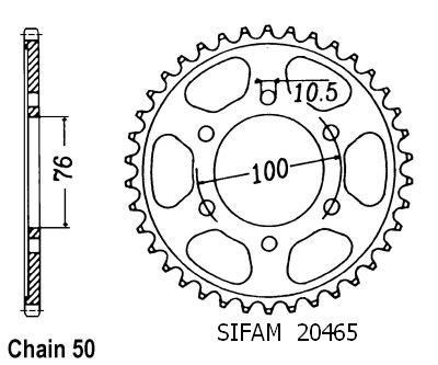 Couronne Gsx 550 E 1983-1987 - 530 - 46 Dents - Similaire JTR816