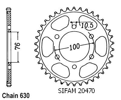 Couronne Gsx 750 E 1980-1982 - 630 - 41 Dents - Similaire JTR818