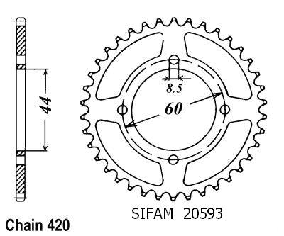 Couronne Dt 50 R 1991-1996 - 420 - 39 Dents - Similaire JTR832