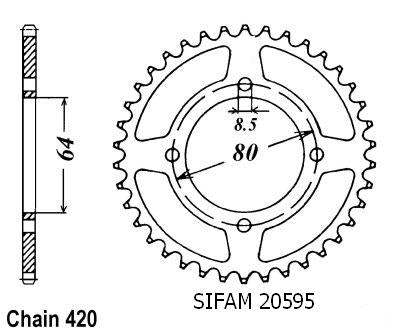 Couronne Rd 80 Mx 1982-1984 - 420 - 39 Dents - Similaire JTR834