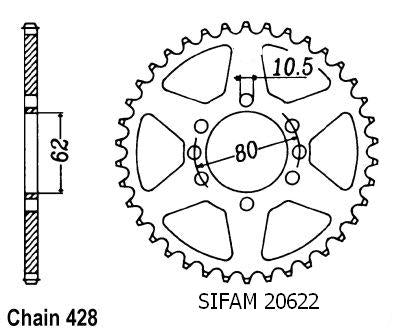 Couronne Dt 125 Lc 1985-1988 Dt 125 Tenere 1988-1992 - 428 - 50 Dents - Similaire JTR843