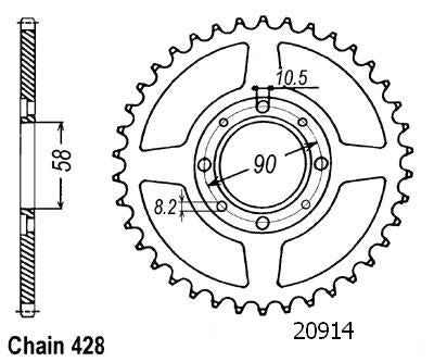 Couronne  428 - 47 Dents - Similaire JTR269