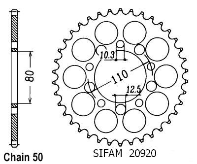 Couronne Cbr 600 F 1987-1990 Cbx 550 F 1982-1986 - 530 - 43 Dents - Similaire JTR1334