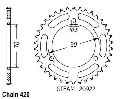 Couronne Mtx 80 R/S 1983-1986 - 420 - 43 Dents - Similaire JTR239