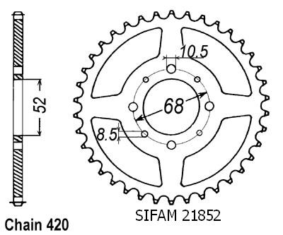 Couronne Ts 50 Xk 1984-1996 - 420 - 51 Dents - Similaire JTR801