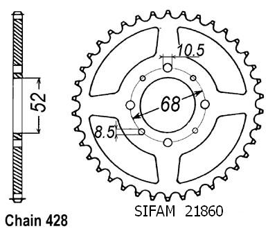 Couronne Rv 90 1973-1977 - 428 - 46 Dents - Similaire JTR802