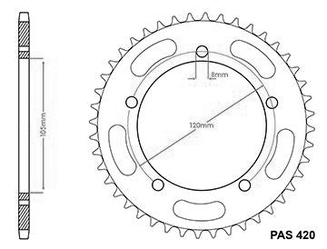 Couronne Gilera 50 Eaglet 1998 - 420 - 44 Dents - Similaire JTR2068