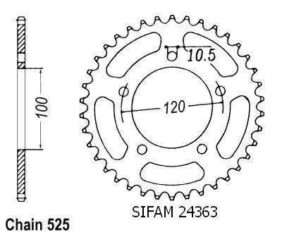 Couronne Sl 1000 Falco 1999-2000 - 525 - 41 Dents - Similaire JTR702