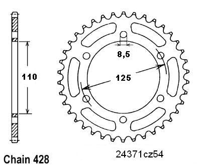 Couronne Beta 50 Rk6 1994-1998 - 428 - 54 Dents - Similaire JTR4371