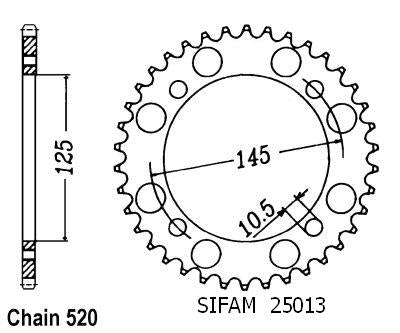 Couronne Xt 550 1982-1983 Xt 600 1987-1995 - 520 - 38 Dents - Similaire JTR857
