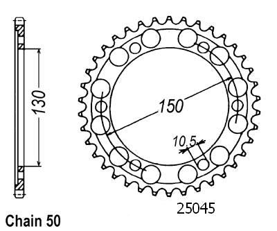 Couronne Fzs 600 Fazer 1998 - 530 - 48 Dents - Similaire JTR859