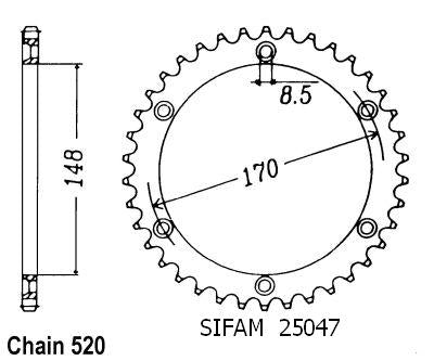 Couronne Dr 600 S 1985-1989 Dr 650 Djebel 1990-1995 - 520 - 44 Dents - Similaire JTR828