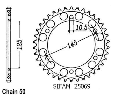 Couronne Fzr 600 1991-1993 - 530 - 45 Dents - Similaire JTR865