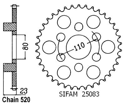 Couronne 125 Af1 1987-1989 - 520 - 34 Dents - Similaire JTR19
