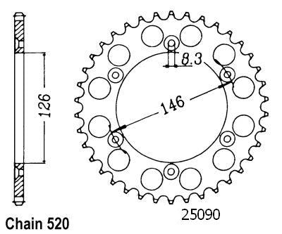 Couronne Suzuki - 520 - 41 Dents - Similaire JTR808