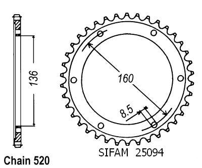 Couronne 350 Etx Tuareg Wind 8 - 520 - 45 Dents - Similaire JTR5