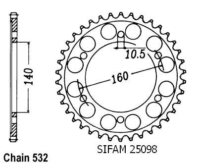 Couronne Zx-2010 Tomcat 1988-1991 - 532 - 45 Dents - Similaire JTR503