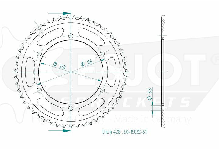 Couronne Tzr 125 Belgarda - 428 - 51 Dents