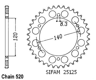 Couronne En 500 Classic 1996-1998 - 520 - 42 Dents - Similaire JTR475