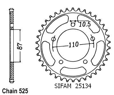 Couronne Gsf 400 Bandit 1993-1996 - 525 - 46 Dents - Similaire JTR807