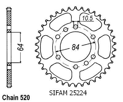 Couronne Quad 400 Kfx/Ltz - 520 - 40 Dents - Similaire JTR1826