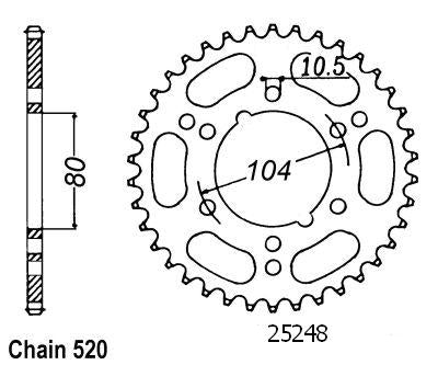 Couronne Polaris 250 Trail Blazer - 520 - 36 Dents - Similaire JTR1478