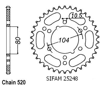 Couronne Polaris 500 Scrambler - 520 - 38 Dents - Similaire JTR1478