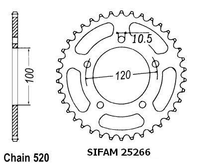 Couronne Aprilia 125 Rs 2006 - 520 - 40 Dents - Similaire JTR703