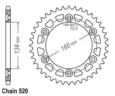 Couronne Racing Alu Cbr600/1000 Rr 2003-2004 46 Dents - Similaire JTA1308