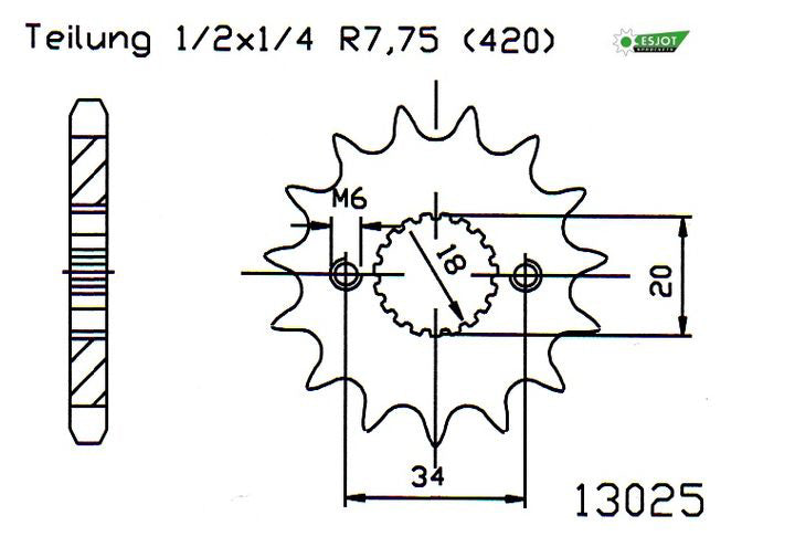Pignon TT Lightweight - 420 - 13 Dents - Similaire JTR894