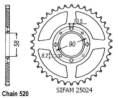 Couronne Acier TT Yamaha - 428 - 53 Dents - Made in Germany
