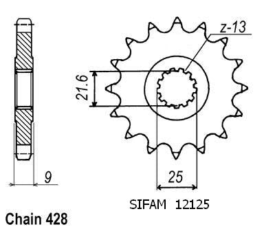 Pignon Yamaha - 428 - 20 Dents - Similaire JTF1587 - Made in Germany