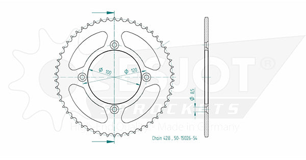 Couronne Acier TT Beta - 428 - 54 Dents - Similaire JTR798 - Made in Germany